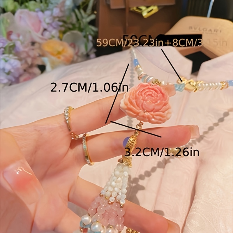 Chinese-Style Floral Long Tassel Pendant Qipao Necklace